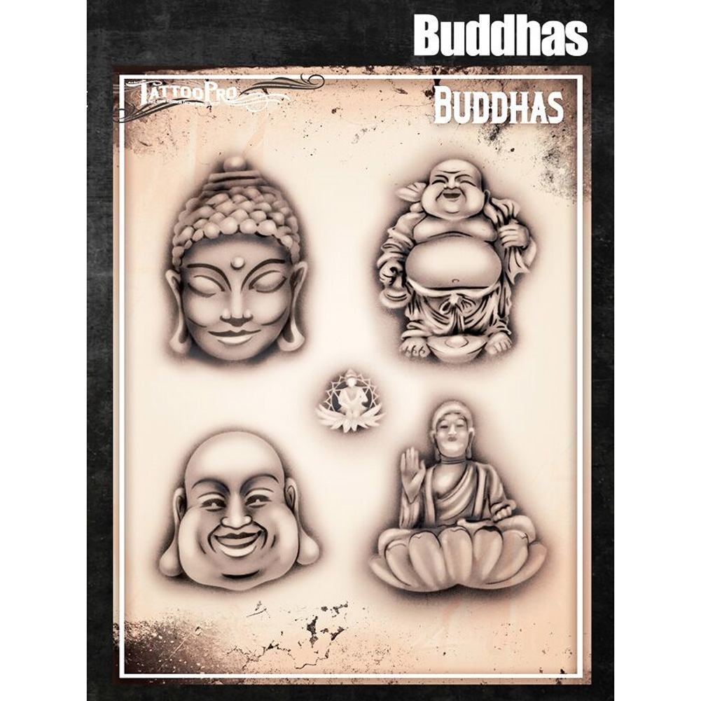 Tattoo Pro Series 5 Stencils - Buddahs