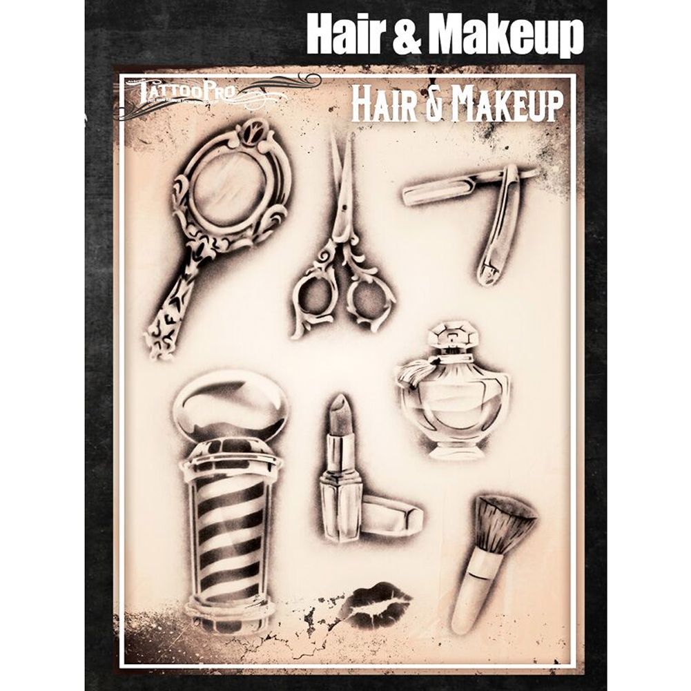 Tattoo Pro Series 5 Stencils - Hair &amp; Makeup