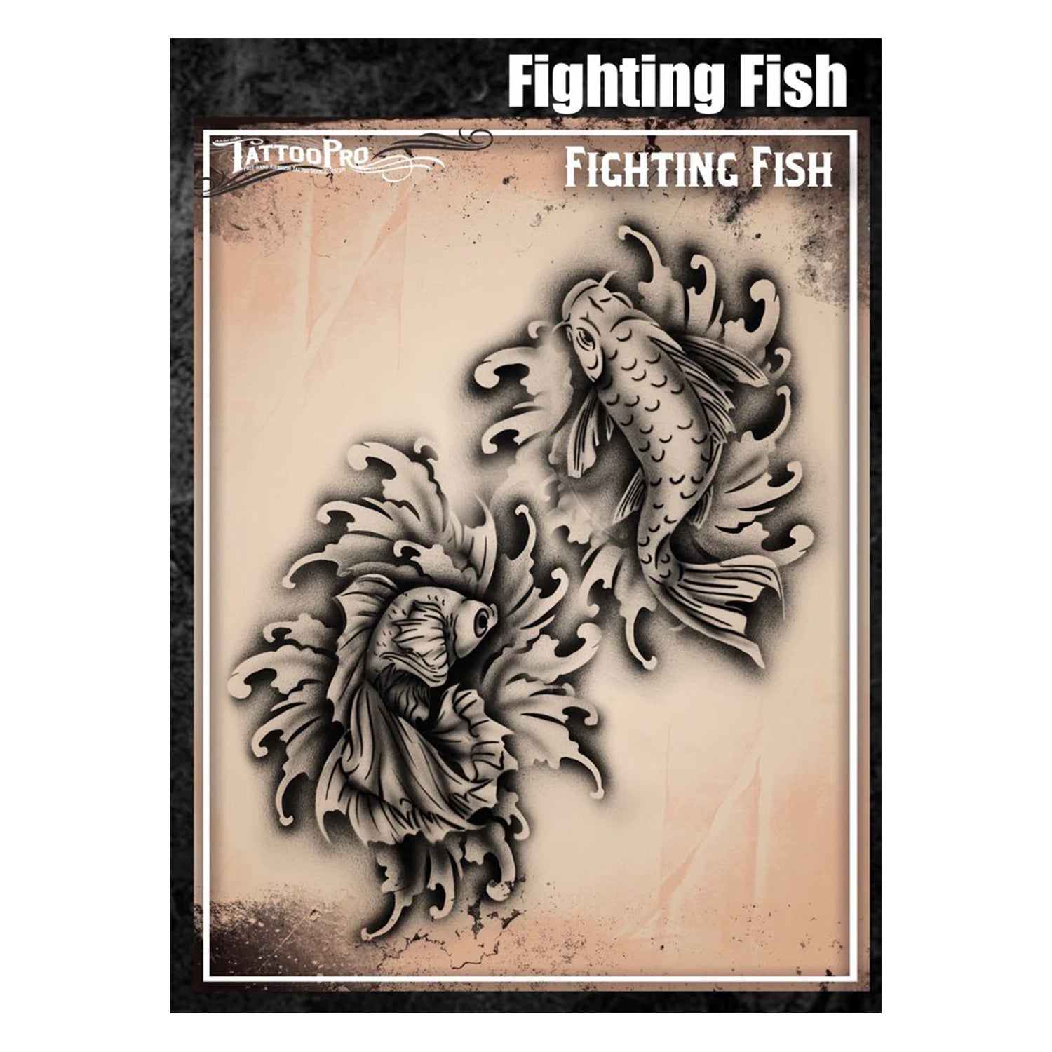 Tattoo Pro Stencils - Fighting Fish