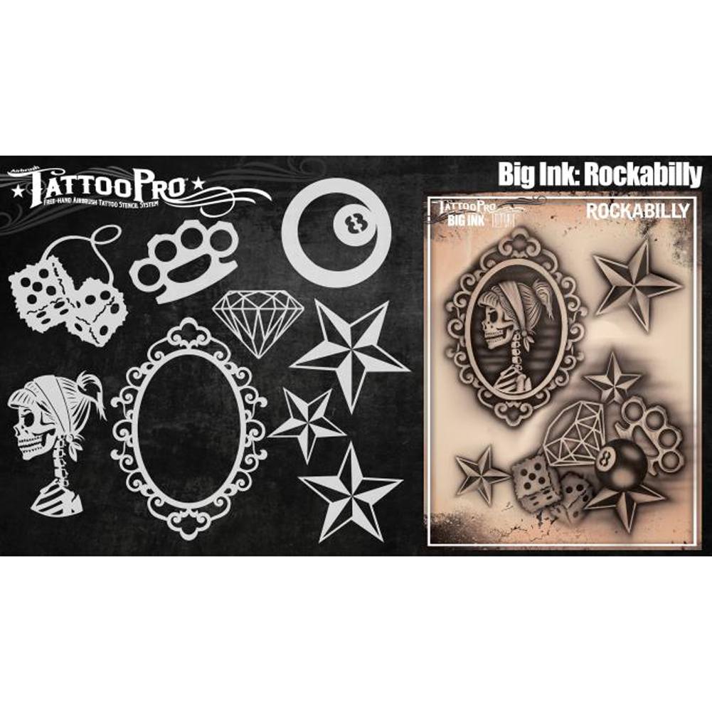 Tattoo Pro BIG INK Stencils - Rockabilliy