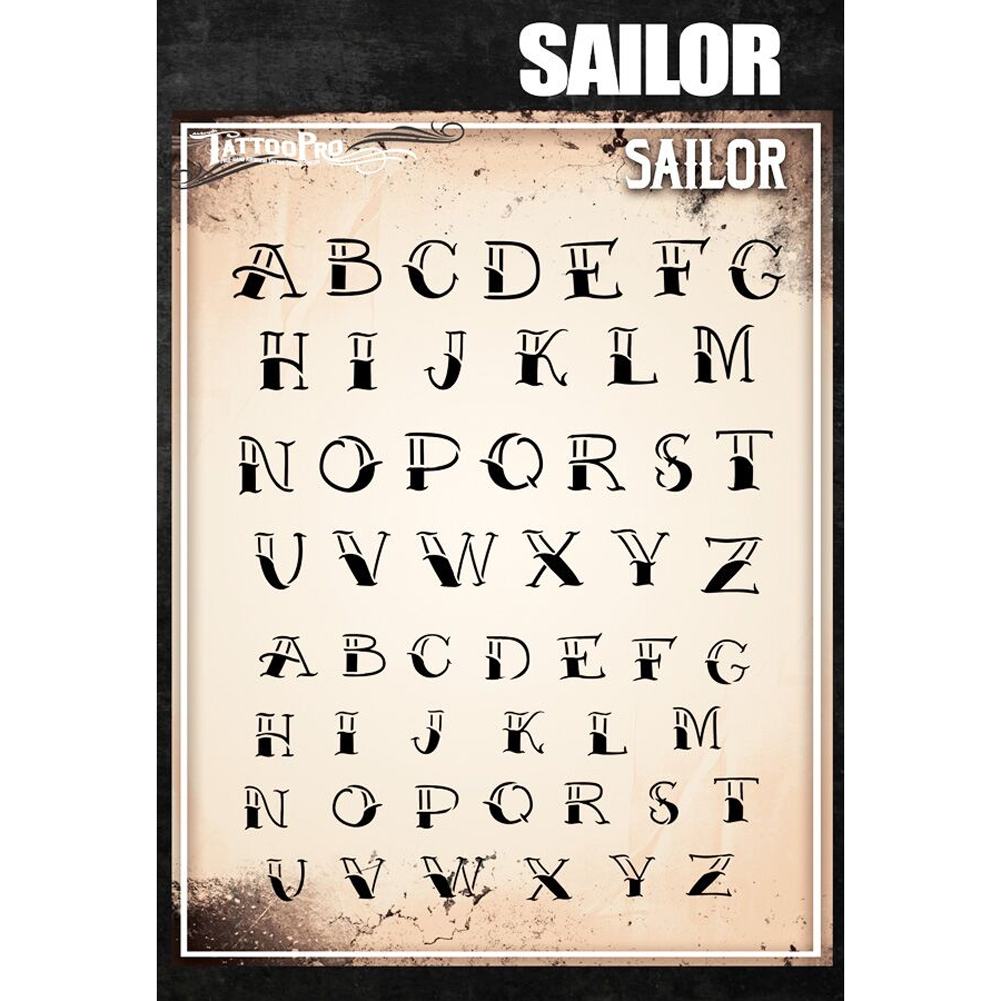 Tattoo Pro Font Stencils - Sailor