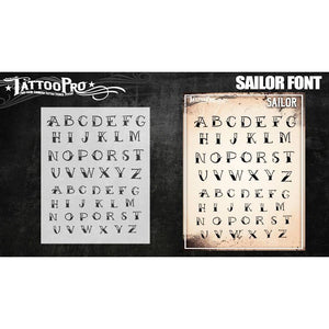 Tattoo Pro Font Stencils - Sailor