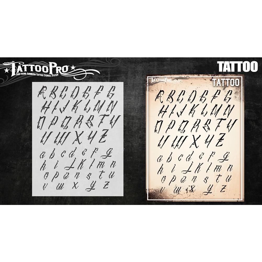 Tattoo Pro Font Stencils - Tattoo