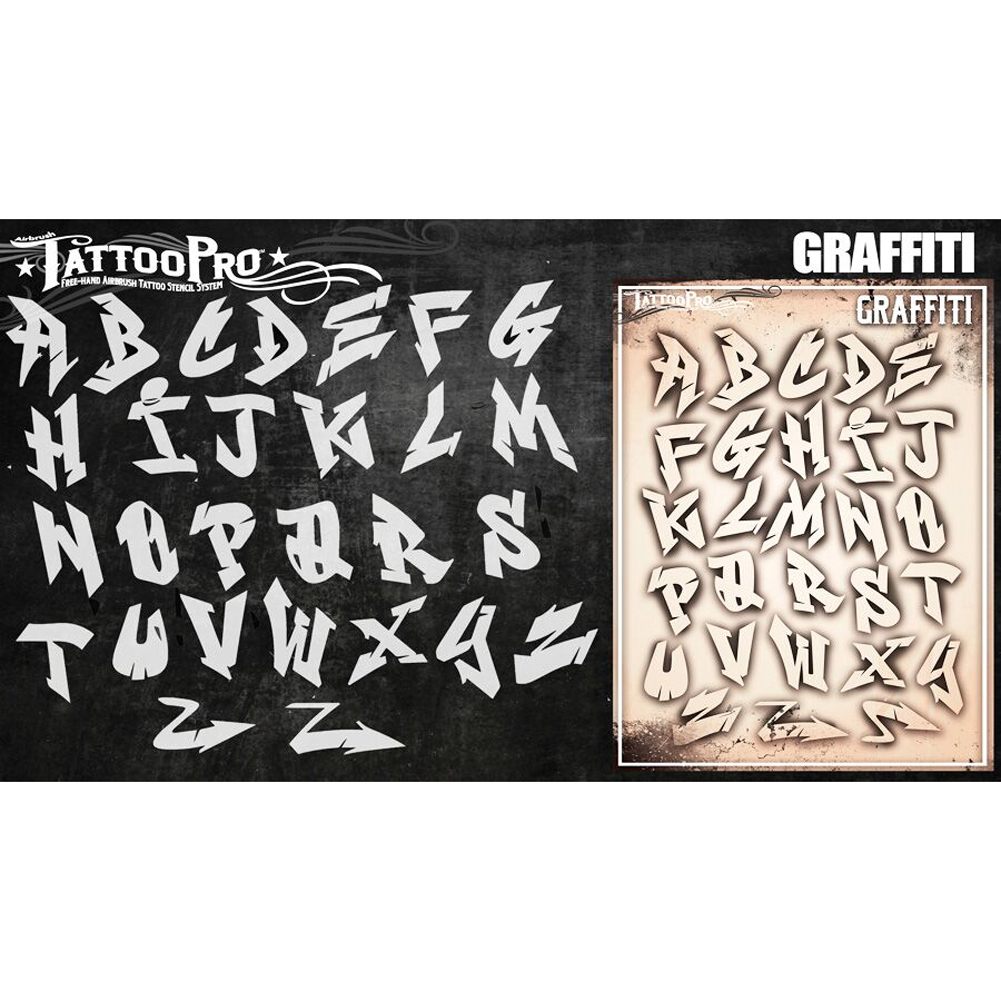 Tattoo Pro Stencils - Graffiti Letters Set