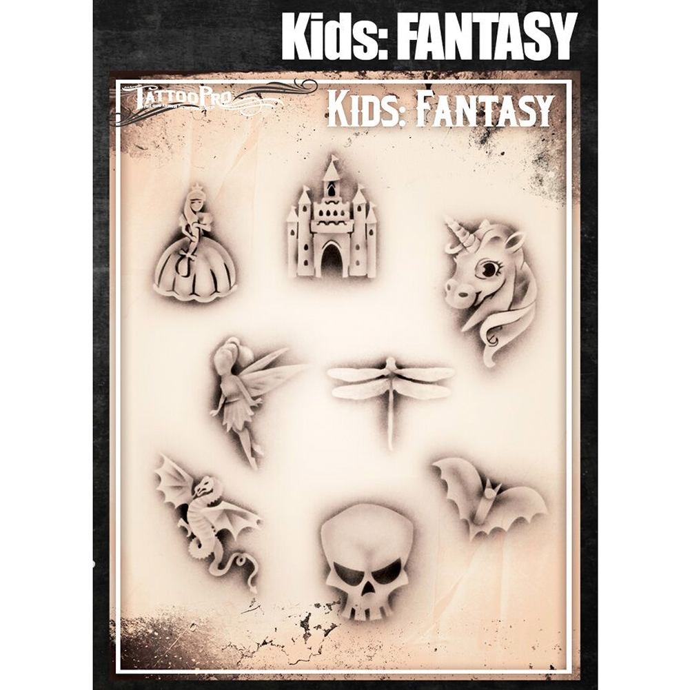 Tattoo Pro Kids Series Stencils - Fantasy: Facepaint.com tattoo-pro-kids-series-stencils-fantasy-facepaint-com