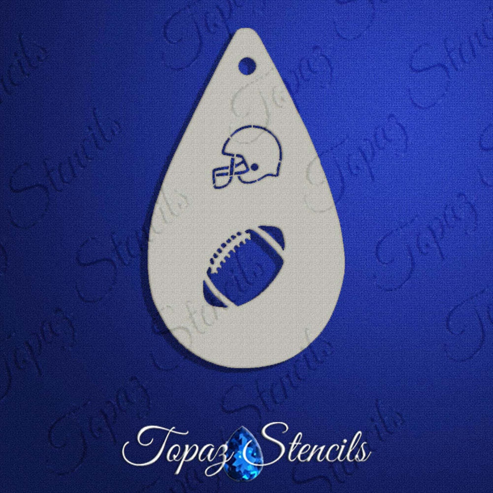 Topaz Face Painting Stencil - Football and Helmet