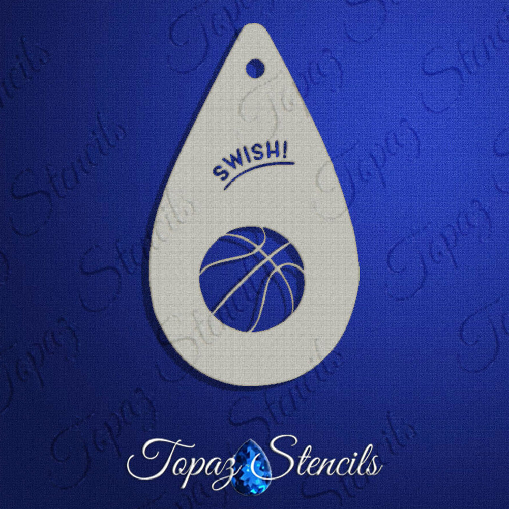 Topaz Face Painting Stencil - Basketball