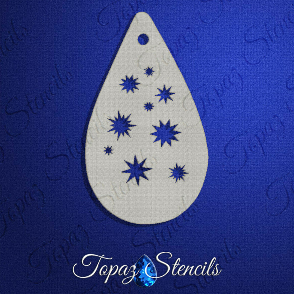 Topaz Face Painting Stencil - Graffiti Stars