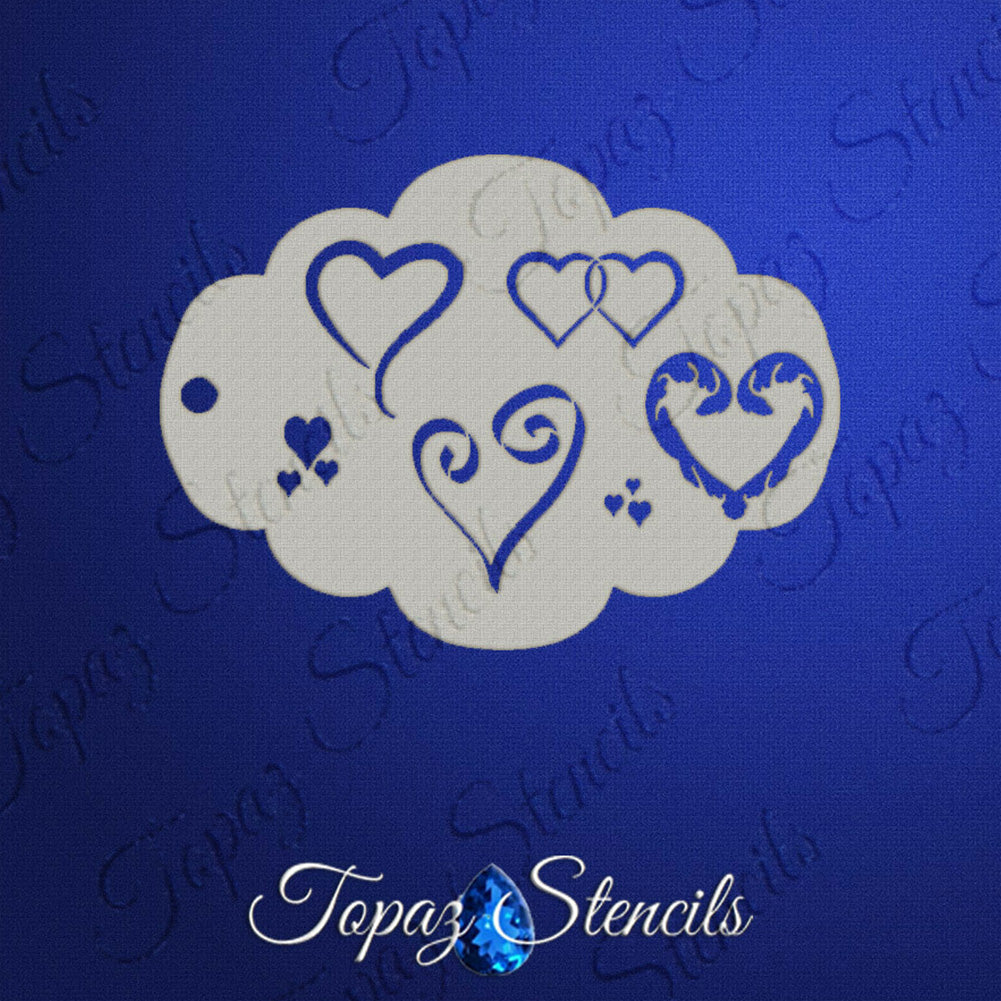 Topaz Face Painting Stencil - Hearts Collection
