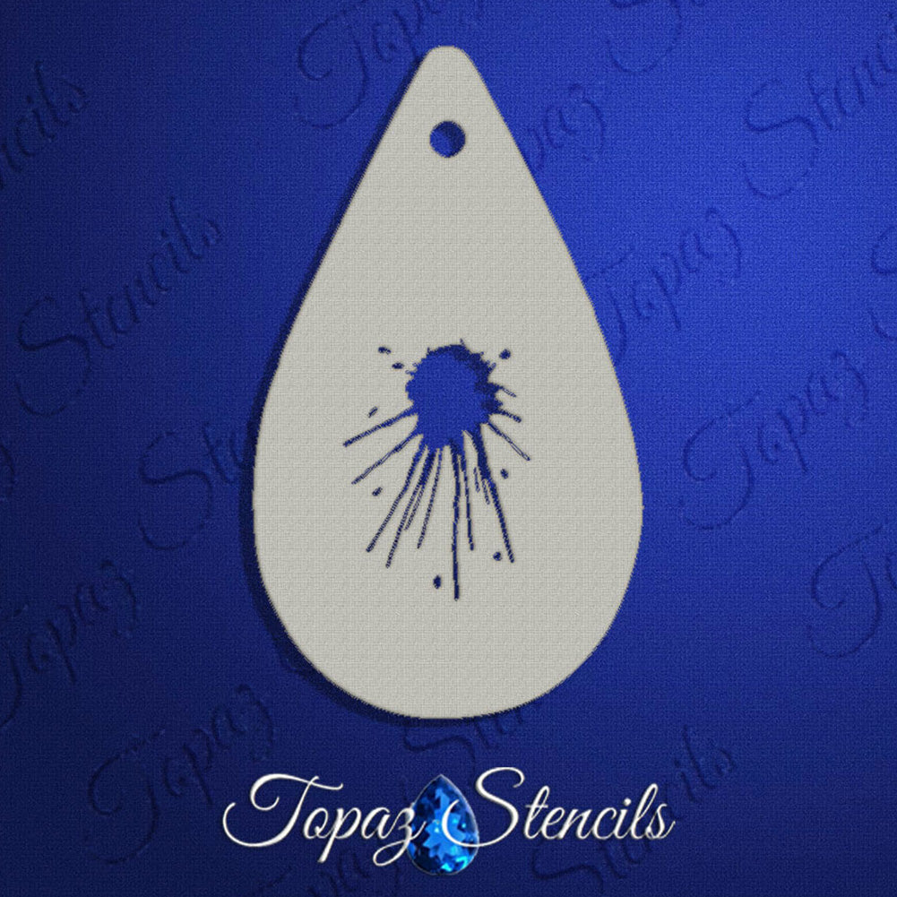 Topaz Face Painting Stencil - Splatter