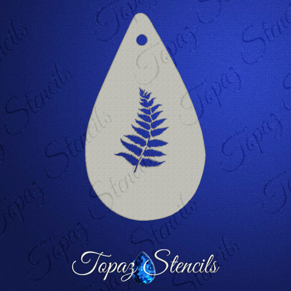 Topaz Face Painting Stencil - Fern leaf