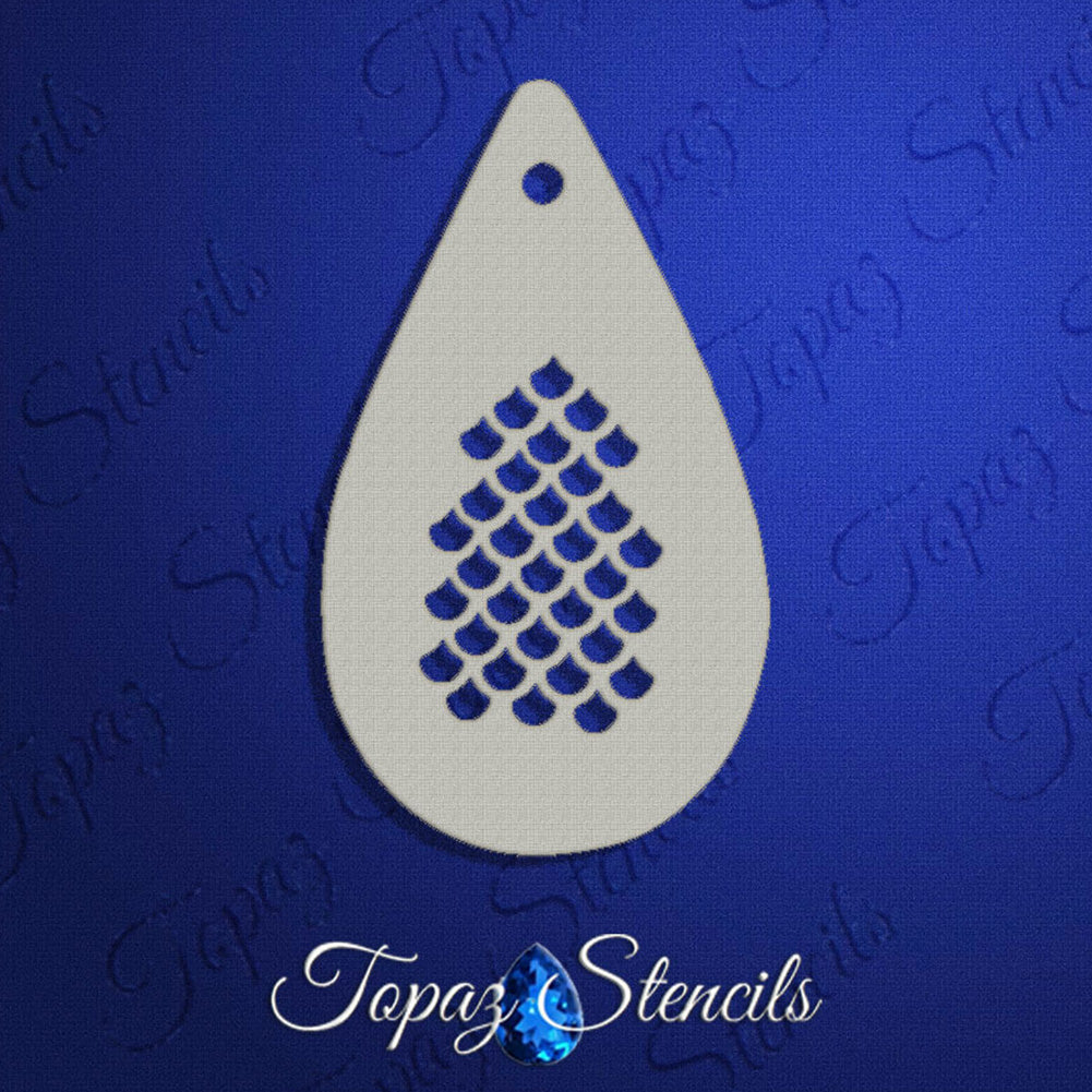 Topaz Face Painting Stencil - Mermaid Scales