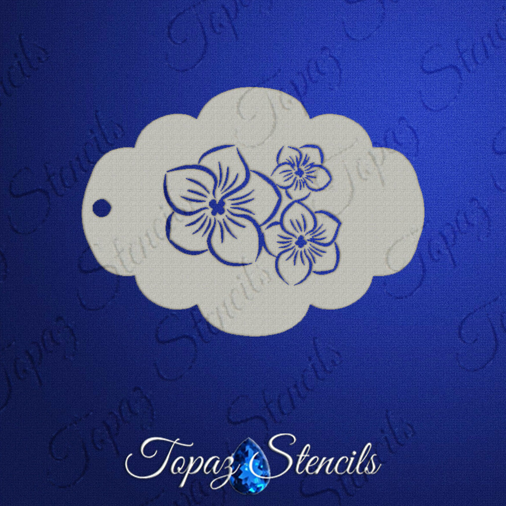 Topaz Face Painting Stencil - African Violets