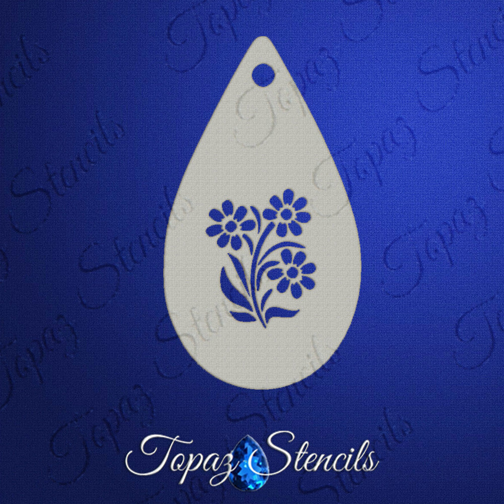 Topaz Face Painting Stencil - Bunch O' Flowers