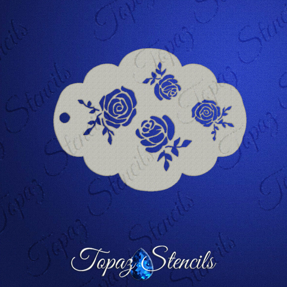 Topaz Face Painting Stencil - Roses