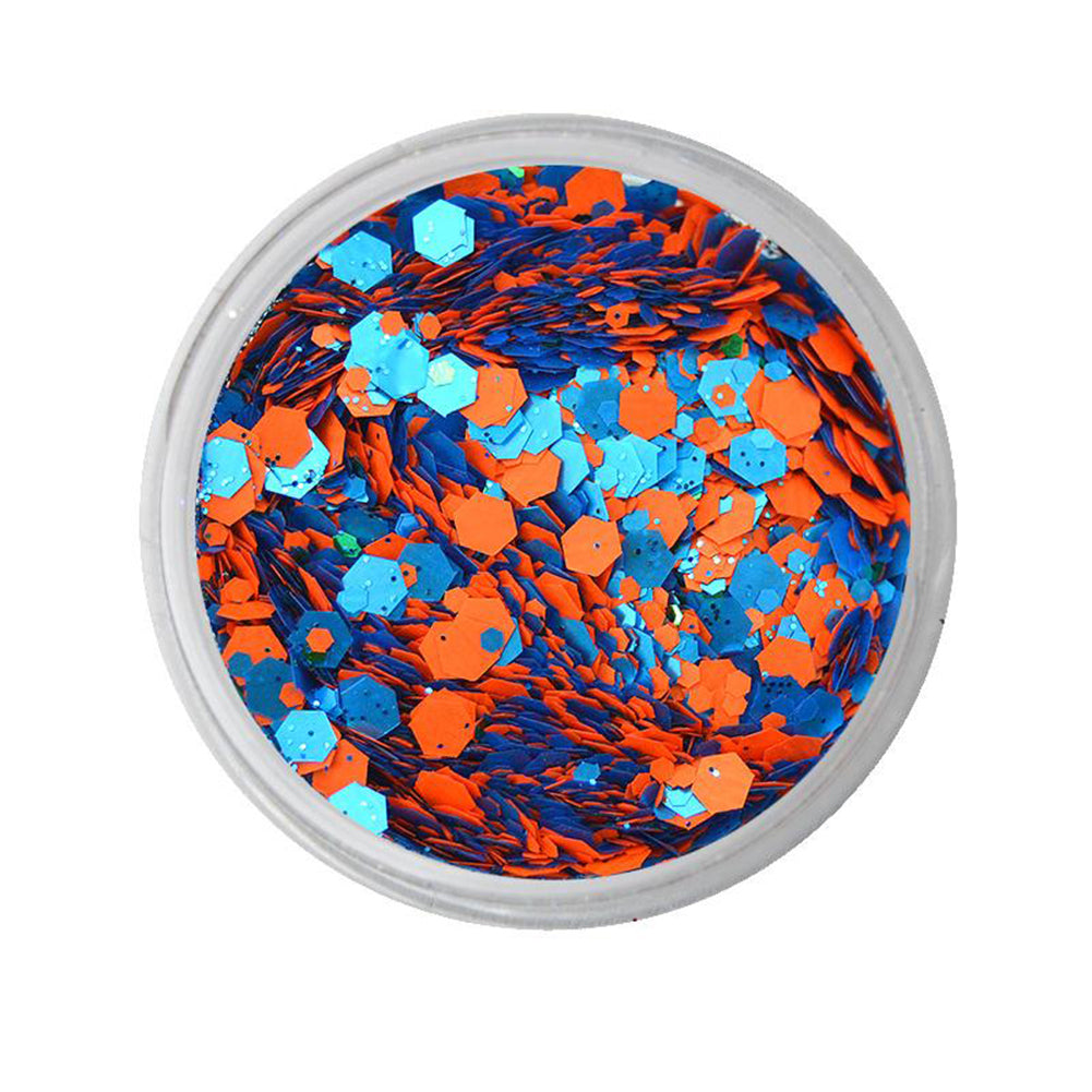 VIVID Glitter Dominance - Orange &amp; Blue Chunky Glitter Mix