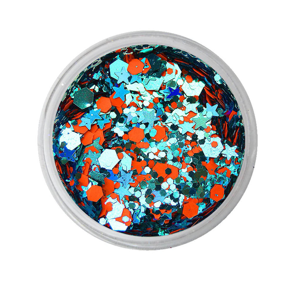 VIVID Glitter Energy - Orange &amp; Aqua Chunky Glitter Mix