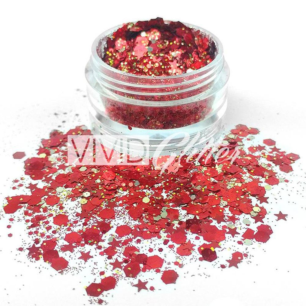 VIVID Glitter Cardinal Chunky Glitter Mix (10 gm)
