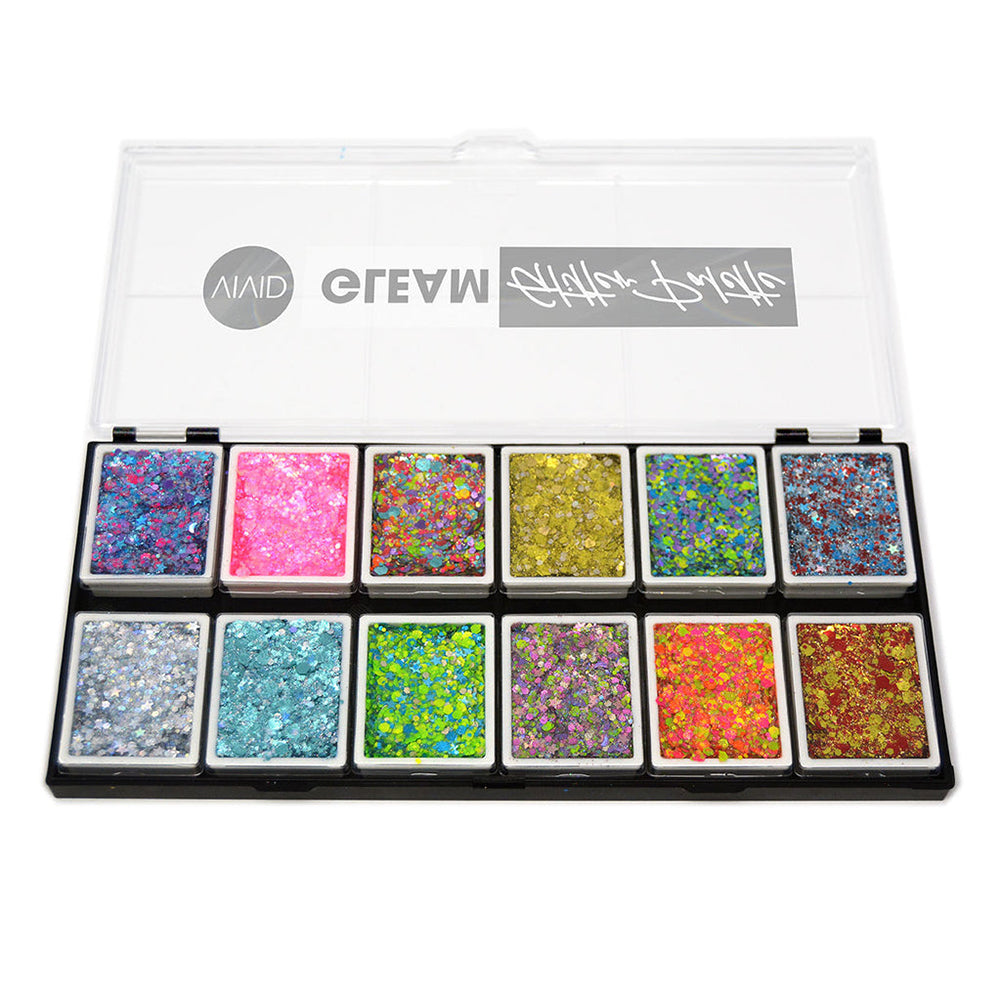 Vivid Glitter Gleam Glitter Cream Palette - Let&#39;s Party (12 Colors)