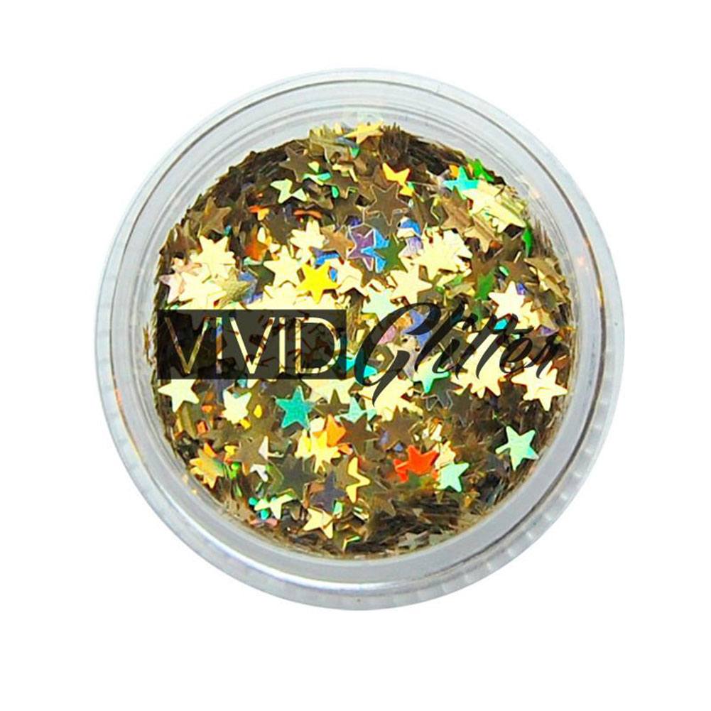 VIVID Glitter Gold Stars Chunky Glitter (10 gm)