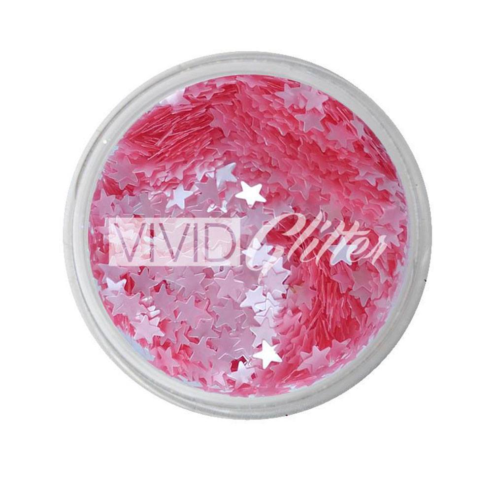 VIVID Glitter Pastel Pink Stars Chunky Glitter (10 gm)