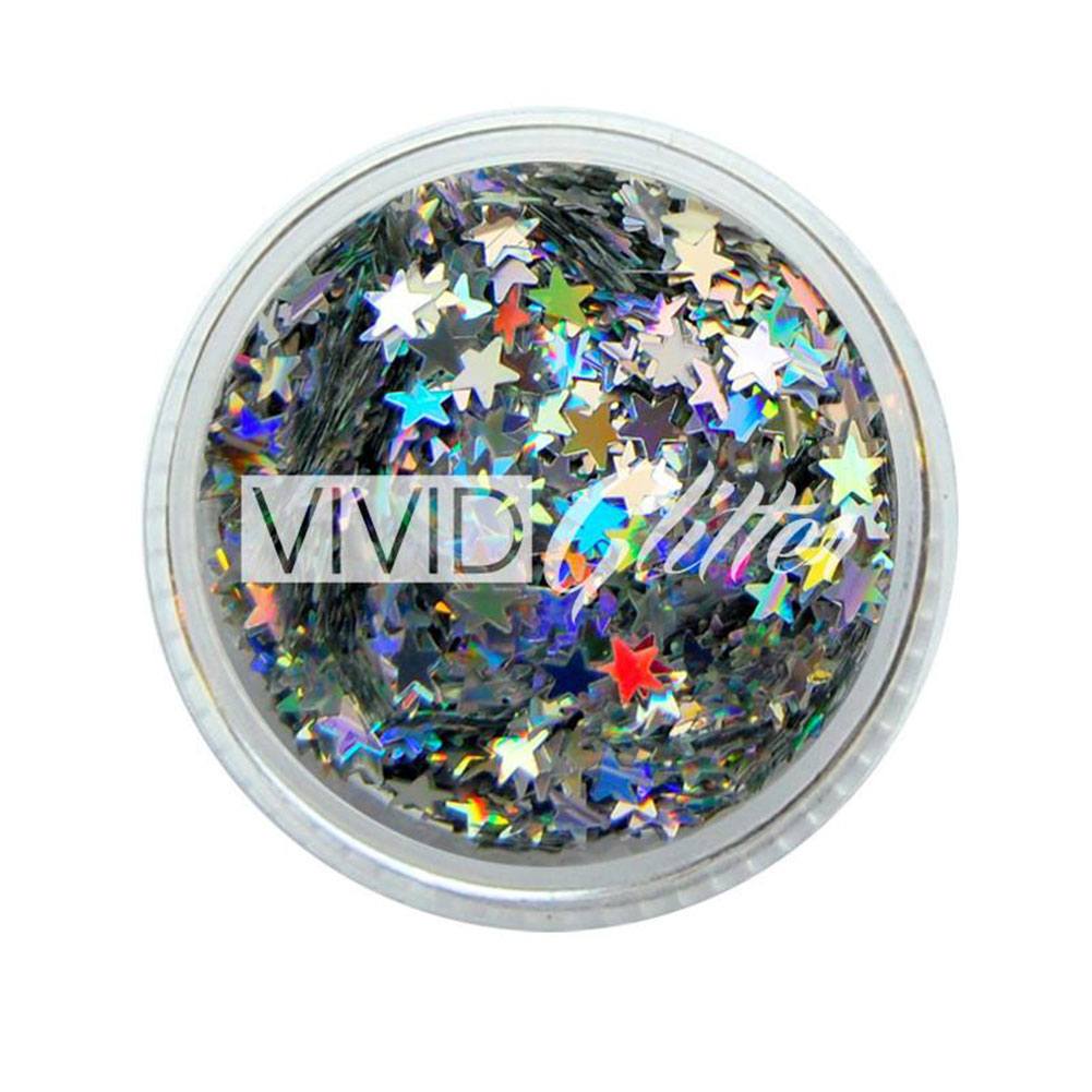 VIVID Glitter Silver Stars Chunky Glitter (10 gm)